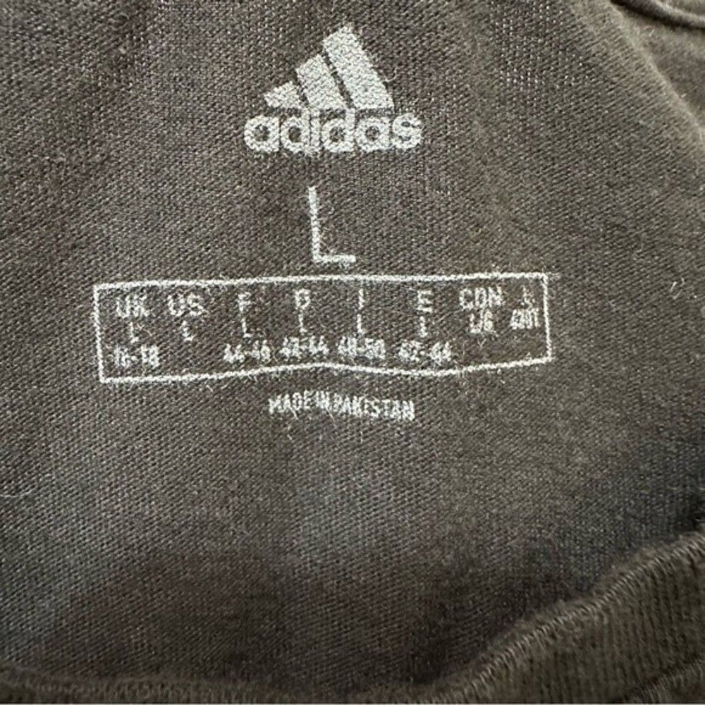BOY'S ADIDAS SOCCER BLACK SHORT SLEEVE TEE LARGE - Picture 3 of 6